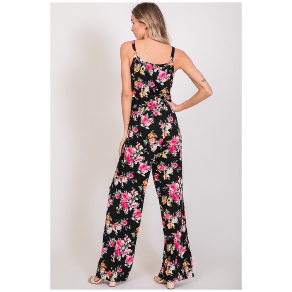 SOLD OUT CLEARANCE Soft Cami Style Bright Floral Jumpsuit - Picture 6 of 6